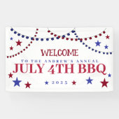 Patriottische kleursterren op 4 juli spandoek (Horizontaal)