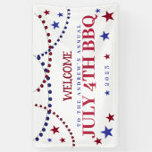 Patriottische kleursterren op 4 juli spandoek (Verticaal)