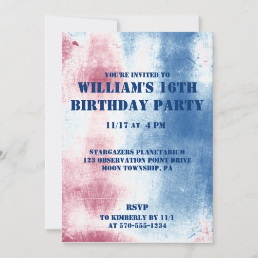 Patriottische kleurstof rood, wit en blauw kaart (Voorkant)