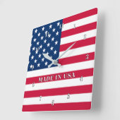 Patriottische klok met Amerikaanse vlag - Made in (Hoek)