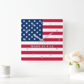 Patriottische klok met Amerikaanse vlag - Made in (Huis)