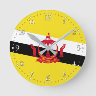 Patriottische klok met de vlag van Brunei in cirke