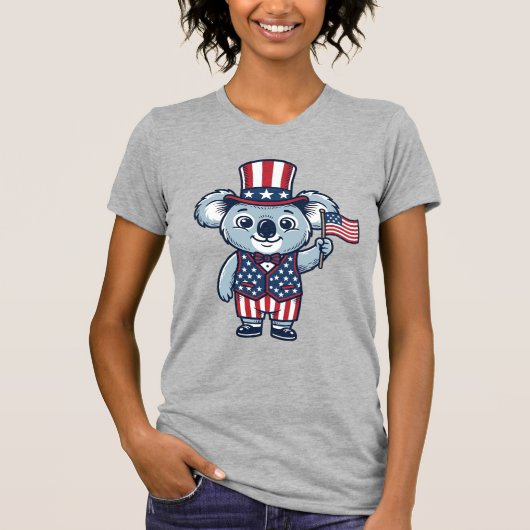 Patriottische Koala Vector Vintage Shirt Ontwerp_1 (Voorkant)