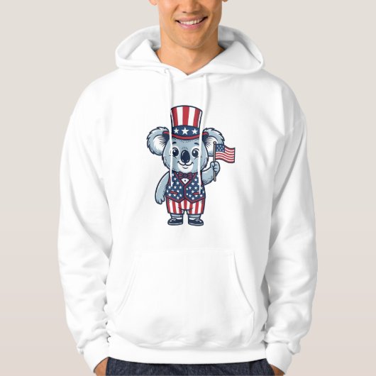 Patriottische Koala Vector Vintage T-shirt Ontwerp (Voorkant)