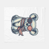 Patriottische Koala Vintage Gravure Shirt Ontwerp_ Fleece Deken (Voorkant (Horizontaal))