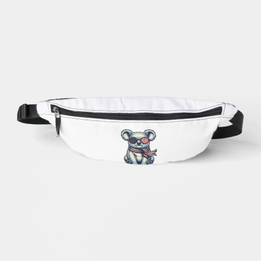 Patriottische Koala Vintage Gravure Shirt Ontwerp_ Heuptasje (Voorkant)