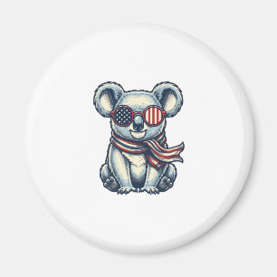 Patriottische Koala Vintage Gravure Shirt Ontwerp_ Magneet