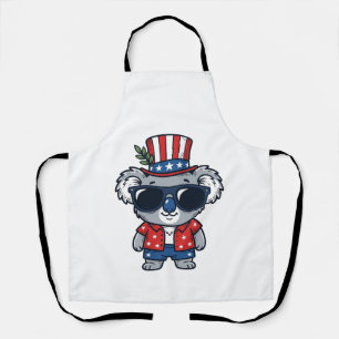 Patriottische Koala Vintage Stijl Vector Kunst_1 Schort