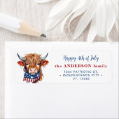 Patriottische Koe 4 juli Amerikaanse terugkeer adr Etiket (Insitu)