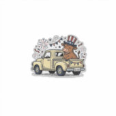 Patriottische Koe 4 juli Vrachtwagen Vectorontwerp Sticker (Voorkant)