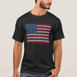 Patriottische Koe Amerikaanse Vlag Kalf 4 Juli USA T-shirt