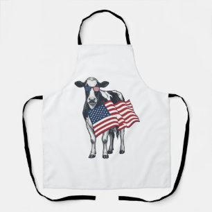 Patriottische Koe Amerikaanse Vlag Vintage Gravure Schort