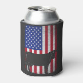Patriottische Koe Farmer Boerderij VS Amerikaanse Blikjeskoeler (Blikje Voorkant)