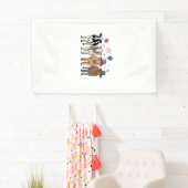 Patriottische Koe Line-up Vintage Vector T-shirt O Spandoek (Insitu)