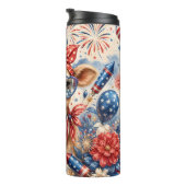 Patriottische Koe met Zonnebril Thermosbeker (Geroteerd rechts)
