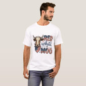 Patriottische Koe Rood Wit Moo 4 juli T-shirt Desi (Voorkant volledig)
