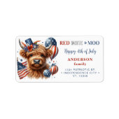 Patriottische Koe terug op 4 juli Etiket (Voorkant)