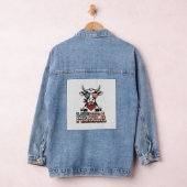 Patriottische koe vintage gravure grafiek_1 denim jacket (Hangar)