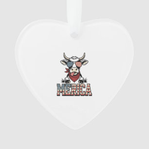 Patriottische koe vintage gravure grafiek_1 ornament