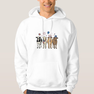 Patriottische Koeien Line-up Vintage Vector T-shir Hoodie