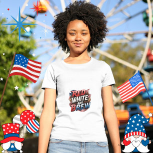 Patriottische Koffie Liefhebber's Dream Red White T-shirt