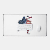 Patriottische Kogelstoter Vintage Gravure Ontwerp Bureaumat (Keyboard & Muis)