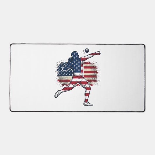 Patriottische Kogelstoter Vintage Gravure Ontwerp Bureaumat (Voorkant)