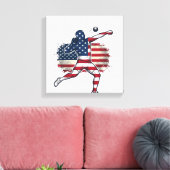 Patriottische Kogelstoter Vintage Gravure Ontwerp Canvas Afdruk (Insitu (Woonkamer))