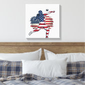 Patriottische Kogelstoter Vintage Gravure Ontwerp Canvas Afdruk (Insitu (Slaapkamer))