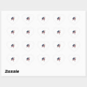 Patriottische Kogelstoter Vintage Gravure Ontwerp Hart Sticker (Vel)