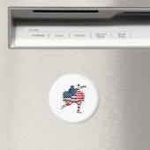 Patriottische Kogelstoter Vintage Gravure Ontwerp Magneet (Insitu (Vaatwasser))