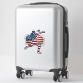 Patriottische Kogelstoter Vintage Gravure Ontwerp Sticker (Koffer)