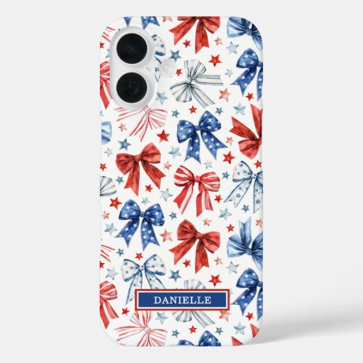 Patriottische Kokette Strikken met Monogram Case-Mate iPhone Case (Achterkant)