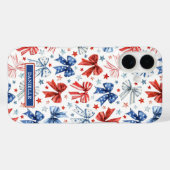 Patriottische Kokette Strikken met Monogram Case-Mate iPhone Case (Achterkant (horizontaal))