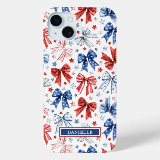 Patriottische Kokette Strikken met Monogram Case-Mate iPhone Case (Achterkant)