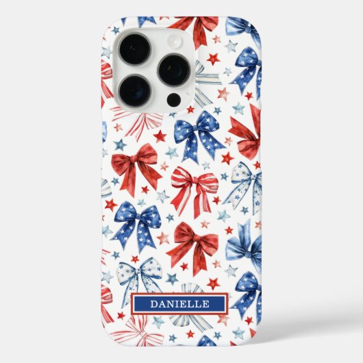 Patriottische Kokette Strikken met Monogram Case-Mate iPhone Case (Achterkant)
