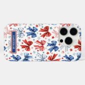 Patriottische Kokette Strikken met Monogram Case-Mate iPhone Case (Achterkant (horizontaal))