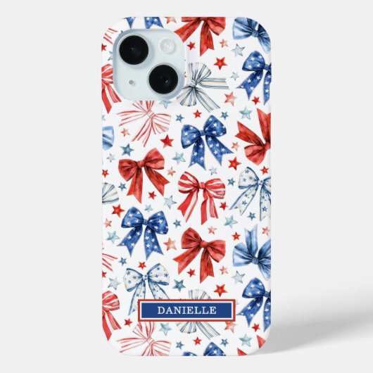Patriottische Kokette Strikken met Monogram Case-Mate iPhone Case (Achterkant)