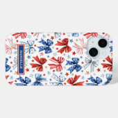 Patriottische Kokette Strikken met Monogram Case-Mate iPhone Case (Achterkant (horizontaal))