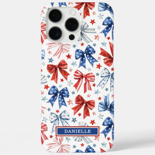 Patriottische Kokette Strikken met Monogram Case-Mate iPhone Case (Achterkant)