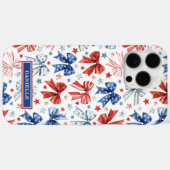Patriottische Kokette Strikken met Monogram Case-Mate iPhone Case (Achterkant (horizontaal))