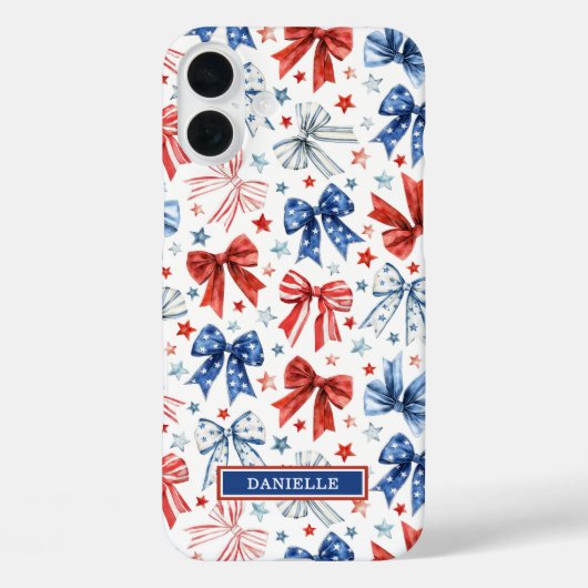Patriottische Kokette Strikken met Monogram Case-Mate iPhone Case (Achterkant)