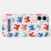 Patriottische Kokette Strikken met Monogram Case-Mate iPhone Case (Achterkant (horizontaal))