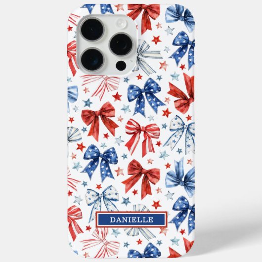 Patriottische Kokette Strikken met Monogram Case-Mate iPhone Case (Achterkant)