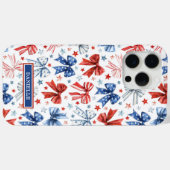 Patriottische Kokette Strikken met Monogram Case-Mate iPhone Case (Achterkant (horizontaal))