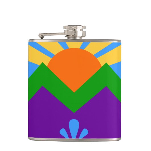 Patriottische kolf met de vlag van Manitou Springs Heupfles (Voorkant)