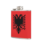 Patriottische kolf met vlag van Albanië Heupfles (Links)