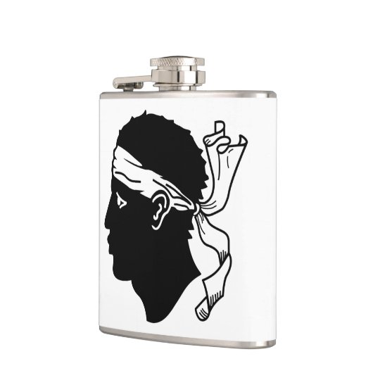 Patriottische kolf met vlag van Corsica Heupfles (Links)