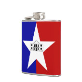 Patriottische kolf met vlag van San Antonio, VS Heupfles (Links)