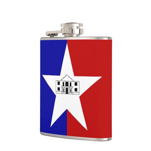 Patriottische kolf met vlag van San Antonio, VS Heupfles (Links)